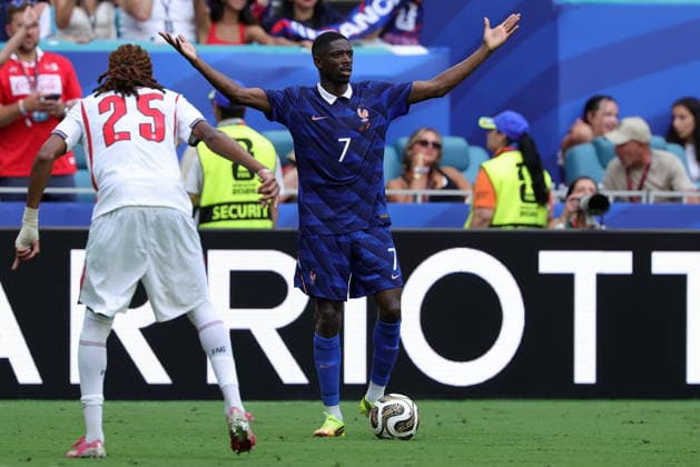 FIFA World Cup, WM, Weltmeisterschaft, Fussball 2026 3rd place playoff - France vs England Ousmane Dembele of France gestures during the FIFA World Cup 2026 3rd place playoff match France against England, in Miami, Florida, USA, 18 July 2026. MIAMI United States  Copyright: xCRISTOBALxHERRERA-ULASHKEVICHx