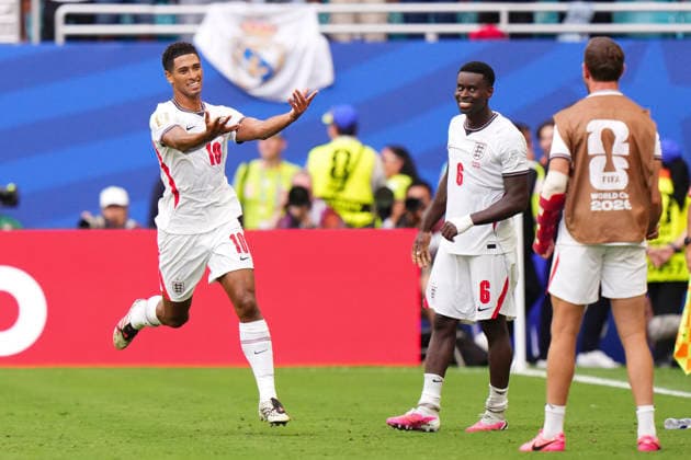 July 18, 2026, Miami Gardens, Florida, United States: Jude Bellingham of England celebrates after scoring his team s sixth goal during the FIFA World Cup, WM, Weltmeisterschaft, Fussball 2026 Bronze Medal Match match between France and England at Miami Stadium on July 18, 2026 in Miami Gardens, United States. Miami Gardens United States - ZUMAa181 20260718_zaa_a181_116 Copyright: xJosexBretonx