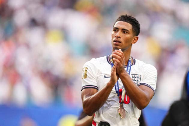 July 18, 2026, Miami Gardens, Florida, United States: Jude Bellingham of England celebrates the victory wearing the third place medal during the FIFA World Cup, WM, Weltmeisterschaft, Fussball 2026 Bronze Medal Match match between France and England at Miami Stadium on July 18, 2026 in Miami Gardens, United States. France V England: Bronze Medal Match - FIFA World Cup 2026  - ZUMAa181 20260718_zaa_a181_134 Copyright: xJosexBretonx
