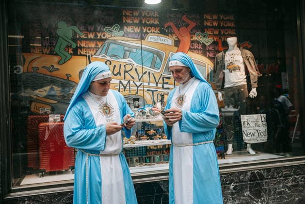 Sport Themen der Woche KW29 Argentinian soccer fans take over Times Square Argentinian soccer fans dressed as nuns gather at Times Square ahead of the World Cup final game, in New York, New York, USA, 18 July 2026. NEW YORK New York United States  Copyright: xOLGAxFEDOROVAx