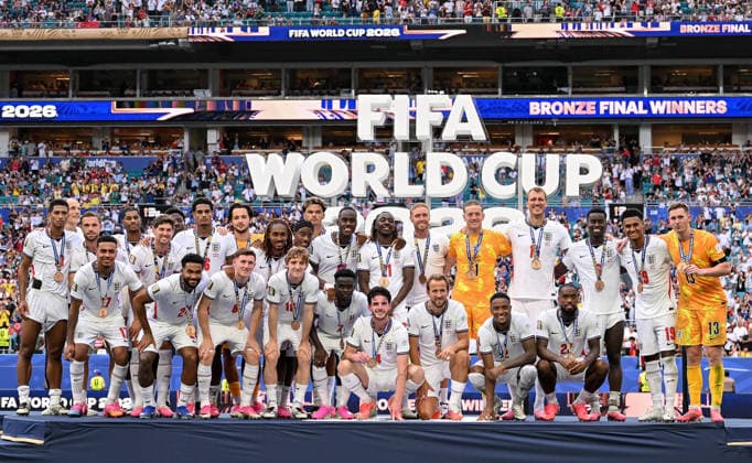 Football, 2026 FIFA World Cup, France v England, third-place play-off, medal ceremony