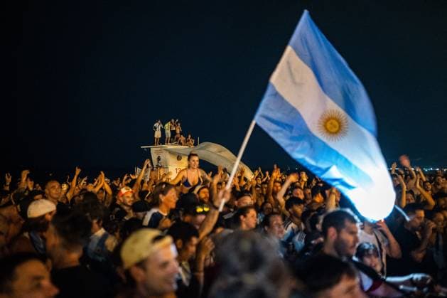 Football, 2026 FIFA World Cup, Argentine fans in Barcelona