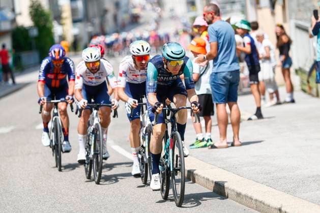 Tour de France 2026 Stage 15 PLATEAU DE SOLAISON, FRANCE - JULY 19 : Mohoric Matej (SLO) of Bahrain Victorius in action during stage 15 of the 113rd edition of Tour de France an UCI World Tour 2.UWT cycling road race stage for Men Elite of 184 km with start in Champagnole and finish in Plateau de Solaison on July 19, 2026 in Plateau de Solaison, France, 19 07 2026 Plateau de Solaison France  Copyright: xLucaxBettinix