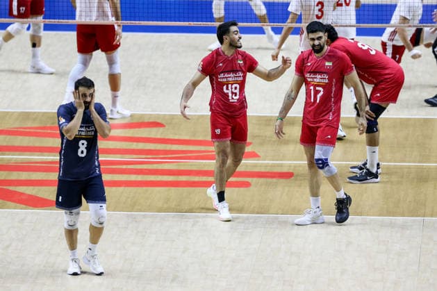 Turkiye v Iran - Men s Volleyball Nations League BELGRADE, SERBIA - JULY 19: Players of Iran react during Men s Volleyball Nations League Week 3 volleyball match between Turkiye and Iran in Belgrade, Serbia on July 19, 2026. Filip Stevanovic Anadolu Belgrade Serbia. Editorial use only. Please get in touch for any other usage.  Copyright: x2026xAnadoluxFilipxStevanovicx