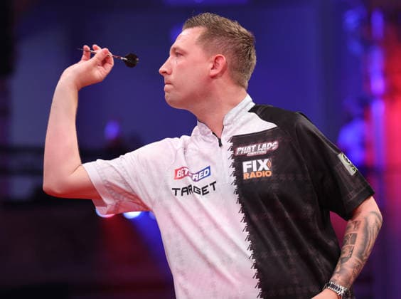 World Matchplay Darts 2026 Chris Dobey during the 2026 World Matchplay darts at Winter Gardens, Blackpool, UK on 19 July 2026. Blackpool Winter Gardens UK Editorial use only , Copyright: xChrisxSargeantx PSI-24526-0013