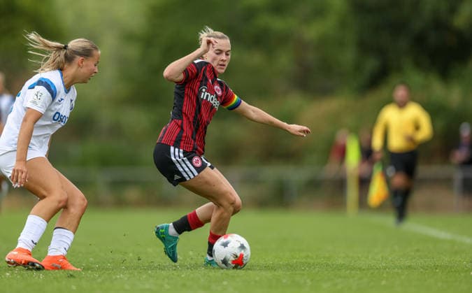 GER, Frankfurt, Eintracht Frankfurt vs SC Sand, Vorbereitung, Fussball, DFB, Spielzeit 2026 2027, Sportanlage Goldstein, Testspiel im Bild: Laura Freigang (Eintracht Frankfurt Frauen 10) DFB DFL REGULATIONS PROHIBIT ANY USE OF PHOTOGRAPHS AS IMAGE SEQUENCES AND OR QUASI-VIDEO, 19.07.2026 *** GER, Frankfurt, Eintracht Frankfurt vs. SC Sand, Preseason, Soccer, DFB, 2026–2027 Season, Goldstein Sports Complex, Friendly Match Photo: Laura Freigang, Eintracht Frankfurt Women’s Team 10. DFB and DFL regulations prohibit any use of photographs as image sequences and or quasi-video. July 19, 2026 Copyright: HMBxMedia HendrikxHamelau