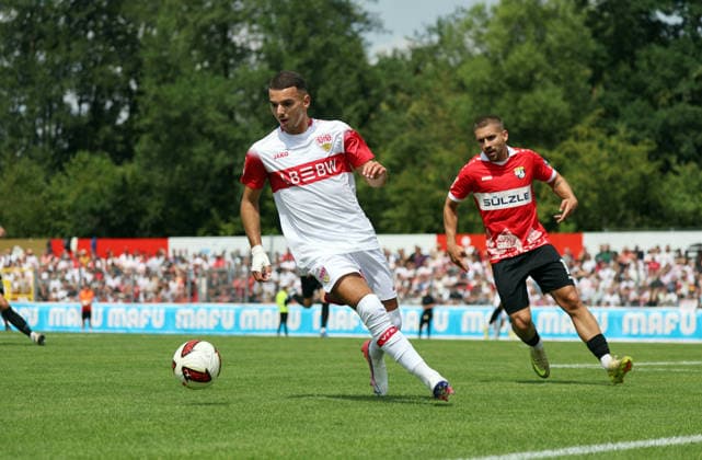 19.07.26 TSG Balingen - VfB Stuttgart Deutschland, Balingen, 19.07.2026, Fussball, Bundesliga, Saison 2026 2027, Testspiel, TSG Balingen - VfB Stuttgart: Badredine Bouanani (VfB Stuttgart). *** July 26, 2019 TSG Balingen vs. VfB Stuttgart Germany, Balingen, July 19, 2026, Soccer, Bundesliga, 2026–2027 Season, Friendly Match, TSG Balingen vs. VfB Stuttgart, Badredine Bouanani, VfB Stuttgart