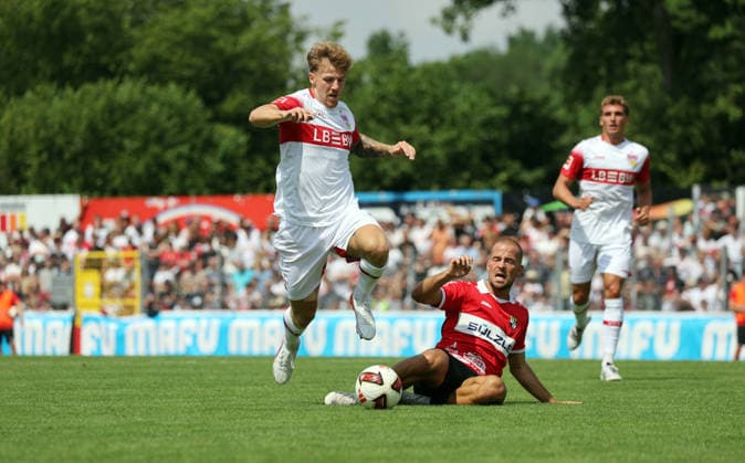 19.07.26 TSG Balingen - VfB Stuttgart Deutschland, Balingen, 19.07.2026, Fussball, Bundesliga, Saison 2026 2027, Testspiel, TSG Balingen - VfB Stuttgart: Finn Jeltsch (VfB Stuttgart). *** July 26, 2019 TSG Balingen vs. VfB Stuttgart Germany, Balingen, July 19, 2026, Soccer, Bundesliga, 2026–2027 Season, Friendly Match, TSG Balingen vs. VfB Stuttgart Finn Jeltsch VfB Stuttgart