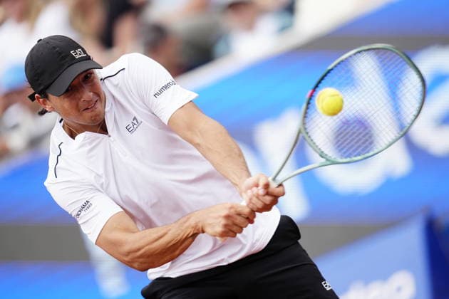 BASTAD, SVERIGE 20260719 Luciano Darderi under herrarnas singel final i tennismatchen mellan Rysslands Andrey Rublev och Italiens Luciano Darderi i Nordea Open i Bastad. BASTAD SVERIGE x9200x *** BASTAD, SWEDEN 20260719 Luciano Darderi during the men s singles final in the tennis match between Russia s Andrey Rublev and Italy s Luciano Darderi at the Nordea Open in Bastad BASTAD SWEDEN x9200x  Copyright: xBjörnxLarssonxRosvall TTx TENNIS NORDEA OPEN I BASTAD