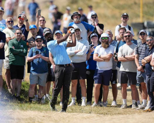 SOUTHPORT, ENGLAND - JULY 19: Sahith Theegala (USA) plays from the rough on the third hole during Round 4 of the 154th Open Championship at the Royal Birkdale Golf Club, Southport on July 19, 2026 in Merseyside, England The 154th British Open Championship