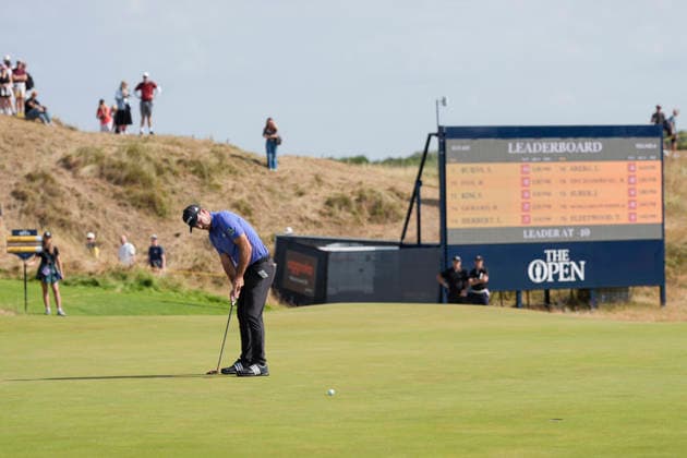 SOUTHPORT, ENGLAND - JULY 19: Nick Taylor (CAN) putts on the sixth green during Round 4 of the 154th Open Championship at the Royal Birkdale Golf Club, Southport on July 19, 2026 in Merseyside, England The 154th British Open Championship