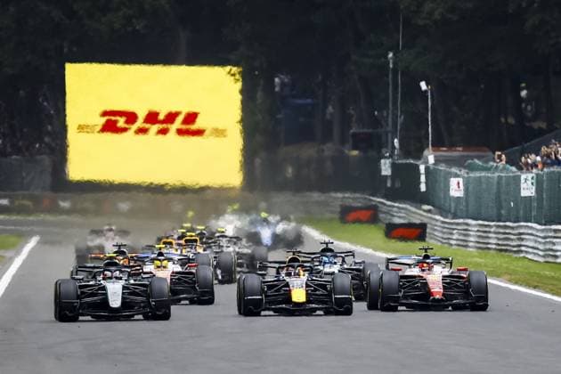 SPA - Andrea Kimi Antonelli (Mercedes-AMG PETRONAS Formula One Team), Max Verstappen (Oracle Red Bull Racing) and Charles Leclerc (Scuderia Ferrari HP) during the Belgian Grand Prix race at the Spa-Francorchamps circuit. SEM VAN DER WAL ANP xVIxANPxSportx xxANPxIVx 563840242 originalFilename: 563840242.jpg