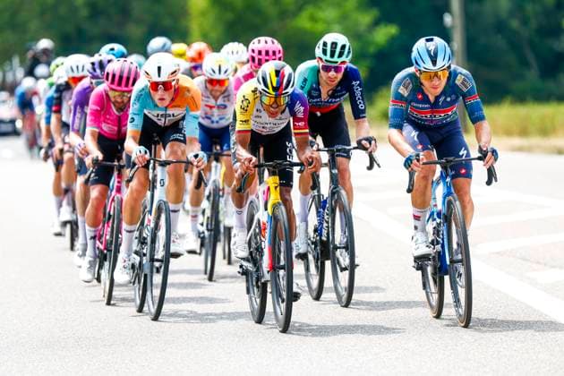 Tour de France 2026 Stage 15 PLATEAU DE SOLAISON, FRANCE - JULY 19 : Bernal Egan (COL) of Netcompany INEOS, Van Wilder Ilan (BEL) of Soudal Quick-Step leading the escape pack during stage 15 of the 113rd edition of Tour de France an UCI World Tour 2.UWT cycling road race stage for Men Elite of 184 km with start in Champagnole and finish in Plateau de Solaison on July 19, 2026 in Plateau de Solaison, France, 19 07 2026 Plateau de Solaison France  Copyright: xLucaxBettinix