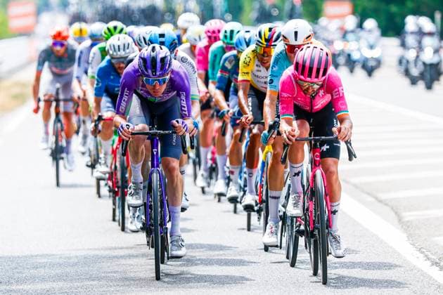 Tour de France 2026 Stage 15 PLATEAU DE SOLAISON, FRANCE - JULY 19 : Healy Ben (IRL) of EF Education EasyPost, Schmid Mauro (SUI) of Team Jayco AlUla in the escape pack during stage 15 of the 113rd edition of Tour de France an UCI World Tour 2.UWT cycling road race stage for Men Elite of 184 km with start in Champagnole and finish in Plateau de Solaison on July 19, 2026 in Plateau de Solaison, France, 19 07 2026 Plateau de Solaison France  Copyright: xLucaxBettinix