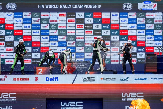 AUTO - WRC, Motorsport Rallye, WM - RALLY ESTONIA 2026 ABRAMOWSKI Tymek, WROBEL Jakub, FORD Fiesta Rally3, portrait, podium, portrait during the 2026 Rally Estonia, 8th round of the 2026 WRC WORLD RALLY CAR CHAMPIONSHIP, from July 16 to 29, 2026 at Tartu, Estonia - TartuEstonia  Copyright: xNikosxKatikisx