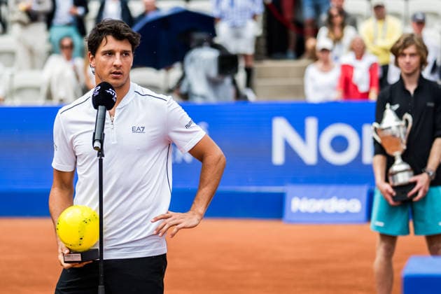 260719 Luciano Darderi of Italy after men™s singles during day 7 of the Nordea Open on July 19, 2026 in Bastad. Photo: Niclas Jönsson BILDBYRAN COP 273 NO0430 tennis ATP, Tennis Herren 250 nordea open bbeng final *** July 19, 2026: Luciano Darderi of Italy after the men’s singles match on Day 7 of the Nordea Open on July 19, 2026, in Bastad. Photo by Niclas Jönsson, BILDBYRAN COP 273 NO0430, tennis, ATP 250, Nordea Open, men’s singles final  Copyright: NICLASxJÖNSSON BB260719NO093