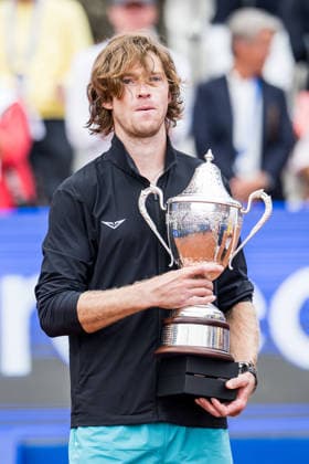 260719 Andrey Rublev of Russia celebrates during day 7 of the Nordea Open on July 19, 2026 in Bastad. Photo: Niclas Jönsson BILDBYRAN COP 273 NO0430 tennis ATP, Tennis Herren 250 nordea open bbeng final jubel celebrates *** 260719 Andrey Rublev of Russia celebrates during Day 7 of the Nordea Open on July 19, 2026, in Bastad. Photo: Niclas Jönsson, BILDBYRAN COP 273 NO0430 tennis atp 250 nordea open bbeng final jubilation celebrates  Copyright: NICLASxJÖNSSON BB260719NO110