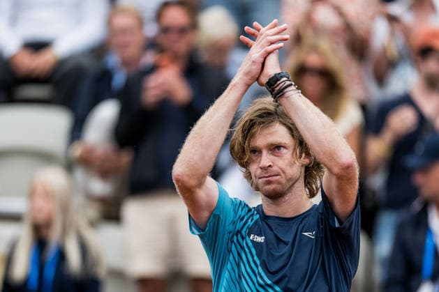 260719 Andrey Rublev of Russia celebrates during day 7 of the Nordea Open on July 19, 2026 in Bastad. Photo: Niclas Jönsson BILDBYRAN COP 273 NO0430 tennis ATP, Tennis Herren 250 nordea open bbeng final jubel celebrates *** 260719 Andrey Rublev of Russia celebrates during Day 7 of the Nordea Open on July 19, 2026, in Bastad. Photo: Niclas Jönsson, BILDBYRAN COP 273 NO0430 tennis atp 250 nordea open bbeng final celebration cheers  Copyright: NICLASxJÖNSSON BB260719NO112