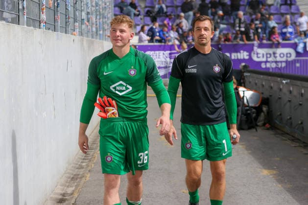 19.07.2026, xtgx, Fussball - Testspiel Erzgebirge Aue - FC Schalke 04 v.l. Max Uhlig (Aue, 36), Martin Männel (Aue, 1) (DFL DFB REGULATIONS PROHIBIT ANY USE OF PHOTOGRAPHS as IMAGE SEQUENCES and or QUASI-VIDEO) Aue *** July 19, 2026, xtgx, Soccer Friendly: Erzgebirge Aue vs. FC Schalke 04, by Max Uhlig, Aue, 36, Martin Männel, Aue, 1 DFL DFB REGULATIONS PROHIBIT ANY USE OF PHOTOGRAPHS AS IMAGE SEQUENCES AND OR QUASI-VIDEO, Aue