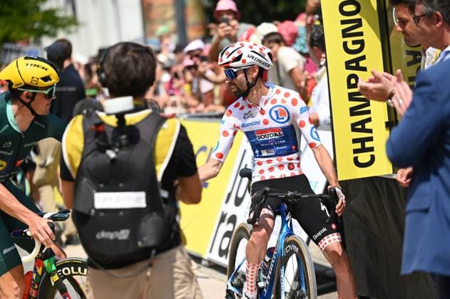 15e étape du tour de France, Champagnole, 19 juillet 2026. PHOTOPQR LE PROGRES Philippe TRIAS - 19 07 2026 - 15e étape du tour de France, Champagnole, 19 juillet 2026. -15e étape du tour de France, Champganole Plateau de Solaison. Aurélien Paret Peintre, le porteur du maillot de la montagne. - CYCLING TOUR DE FRANCE STAGE 15 stage 15 of the 2026 Tour de France cycling race, a stage of 184km from Champagnole to Plateau de Solaison, on Sunday 19 July 2026. The 113th edition of the Tour de France starts on Saturday 4 July in Barcelona, Spain, and will finish in Paris, France on the 26th of July. Jura Franche-Comté France  Copyright: xPHOTOPQR LExPROGRES MAXPPPxPhilippexTRIASx 20260719LPL8319 20260719LPL8319