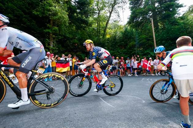 Tour de France 2026 Stage 15 PLATEAU DE SOLAISON, FRANCE - JULY 19 : Simmons Quinn (USA) of Lidl - Trek in action during stage 15 of the 113rd edition of Tour de France an UCI World Tour 2.UWT cycling road race stage for Men Elite of 184 km with start in Champagnole and finish in Plateau de Solaison on July 19, 2026 in Plateau de Solaison, France, 19 07 2026 Plateau de Solaison France  Copyright: xLucaxBettinix