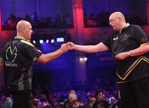 World Matchplay Darts 2026 Andrew Gilding during the 2026 World Matchplay darts at Winter Gardens, Blackpool, UK on 19 July 2026. Blackpool Winter Gardens UK Editorial use only , Copyright: xChrisxSargeantx PSI-24526-0090