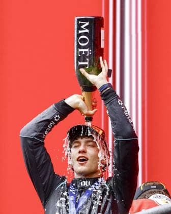 Sport Bilder des Tages SPA - Andrea Kimi Antonelli (Mercedes-AMG PETRONAS Formula One Team) celebrates the victory on the podium after the Belgian Grand Prix race at the Spa-Francorchamps circuit. SEM VAN DER WAL ANP xVIxANPxSportx xxANPxIVx 563843688 originalFilename: 563843688.jpg