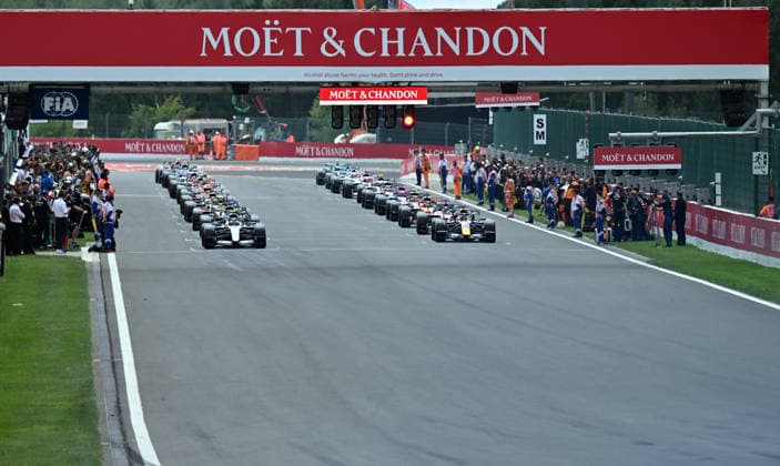 Formula 1 Belgian Grand Prix SPA, BELGIUM - JULY 19: Pilots take part in the Formula 1 Belgian Grand Prix at the Circuit de Spa-Francorchamps in Spa, Belgium, on July 19, 2026. Dursun Aydemir Anadolu Spa Belçika. Editorial use only. Please get in touch for any other usage.  Copyright: x2026xAnadoluxDursunxAydemirx