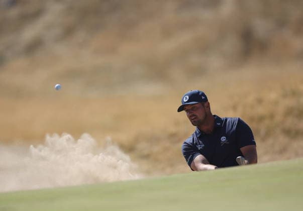 154th Open Golf Championships - Round 4 Bryson Dechambeau of the USA plays out from a bunker on the 8th hole during the fourth round of the British Open Golf Championships at Royal Birkdale in Southport, Britain, 19 July 2026. SOUTHPORT UNITED KINGDOM  Copyright: xADAMxVAUGHANx
