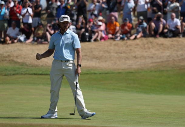 154th Open Golf Championships - Round 4 Tommy Fleetwood of England reacts after a birdy on the 8th green during the fourth round of the British Open Golf Championships at Royal Birkdale in Southport, Britain, 19 July 2026. SOUTHPORT UNITED KINGDOM  Copyright: xADAMxVAUGHANx