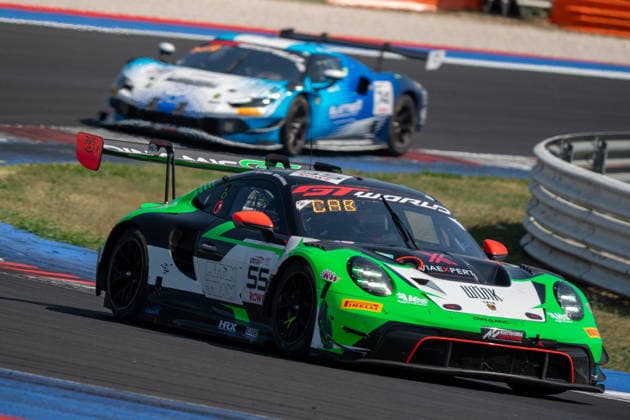 IPA86811067 - Dmitry GVAZAVA and Loris CABIROU driving the ( 55) Porsche 911 GT3 R (992) EVO for Team Dinamic GT during Round 5 of the GT World Challenge at Misano, Italy, on July 19, 2026  Copyright: xLucaxRossini IPAxSportx xx 86811067