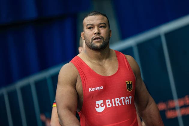 Wrestling Ranking Series Polyak & Janos & Istvan Memorial 130kg GR - Jello Krahmer (GER) *** Wrestling Ranking Series: Janos Istvan Polyak Memorial, 130 kg, Greco-Roman, Jello Krahmer (GER) Copyright: xUnitedxWorldxWrestlingx xAmirrezx United World Wrestling Kadir C