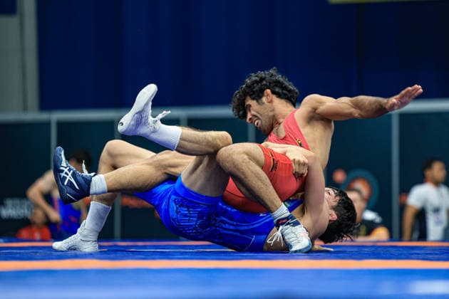 Wrestling Ranking Series Polyak & Janos & Istvan Memorial 60kg GR - Mehroj Bakhramov (UZB) df. Abdolmohammad Mohammad Papi (GER) *** Wrestling Ranking Series: Janos Istvan Polyak Memorial, 60 kg Greco-Roman – Mehroj Bakhramov (UZB) def. Abdolmohammad Mohammad Papi (GER) Copyright: xUnitedxWorldxWrestlingx xAmirrezx United World Wrestling Kadir C
