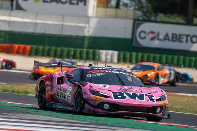 IPA86811098 - Matteo CAIROLI and Konsta LAPPALAINEN driving the ( 14) Ferrari 296 GT3 EVO for Emil Frey Racing during Round 5 of the GT World Challenge at Misano, Italy, on July 19, 2026  Copyright: xLucaxRossini IPAxSportx xx 86811098