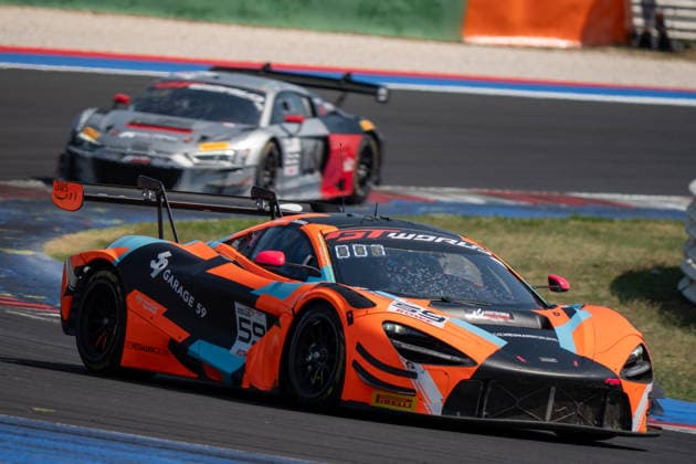 MOTORSPORTS - GT World Challenge - Misano - Round 5 Photo by IPA ABACAPRESS.COM86811074 - Dean MACDONALD and Marvin KIRCHHOFER driving the ( 59) McLaren 720S GT3 EVO for Garage 59 during Round 5 of the GT World Challenge at Misano, Italy, on July 19, 2026 Misano Italy  Copyright: xIPAxSport ABACAx