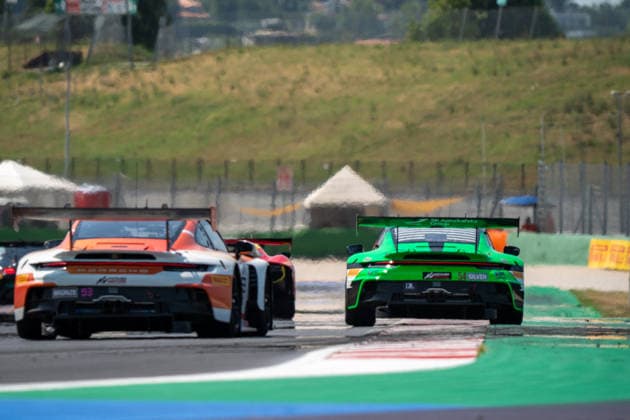 MOTORSPORTS - GT World Challenge - Misano - Round 5 Photo by IPA ABACAPRESS.COM86811251 - Tanart SATHIENTHIRAKUL and Mark KASTELIC driving the ( 54) Porsche 911 GT3 R (992) EVO for Team Dinamic GT during Round 5 of the GT World Challenge at Misano, Italy, on July 19, 2026 Misano Italy  Copyright: xIPAxSport ABACAx