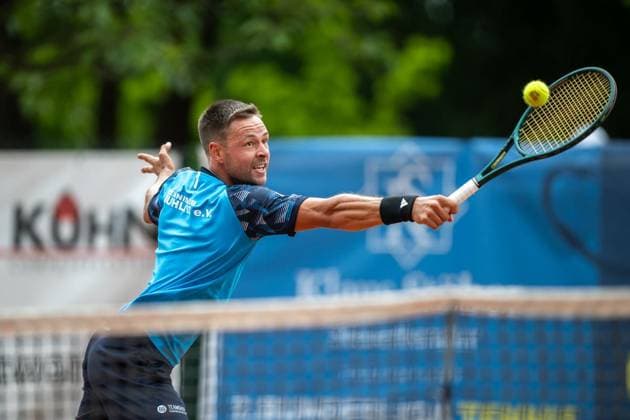 TENNIS - 2. TENNIS-BUNDESLIGA SÜD I TC RUHLA 92 HEIMSPIEL TC RW MRH TROWE SPRENDLINGEN ** NUR FÜR REDAKTIONELLE ZWECKE ** EDITORIAL USE ONLY **<p>19 07 2026-Erfurt: Tennis Herren 2. Tennis-Bundesliga Süd I TC Ruhla 92 TC RW MRH Trowe Sprendlingen Tennisanlage Binderslebener Landstraße Herren Einzel im Foto: Michel Hopp (Tennisclub Ruhla 92 e.V.), im Bild, gewinnt sein Spiel gegen Mate Valkusz (TC RW MRH Trowe Sprendlingen) ( Deutschland Thueringen Erfurt Copyright: SaschaxFromm *** TENNIS 2 TENNIS BUNDESLIGA SOUTH I TC RUHLA 92 HOME MATCH TC RW MRH TROWE SPRENDLINGEN ** FOR EDITORIAL USE ONLY ** EDITORIAL USE ONLY ** July 19, 2026 Erfurt Men’s Tennis 2 Tennis Bundesliga South I TC Ruhla 92 vs. TC RW MRH Trowe Sprendlingen Tennis Facility on Binderslebener Landstraße Men’s singles in the photo: Michel Hopp, Tennisclub Ruhla 92 e.V., pictured, wins his match against Mate Valkusz of TC RW MRH Trowe Sprendlingen, Germany, Thuringia, Erfurt. Copyright SaschaxFromm Copyright: SaschaxFromm doc86sb5tp8x3bm11ldrkc ,EDITORIAL USE ONLY