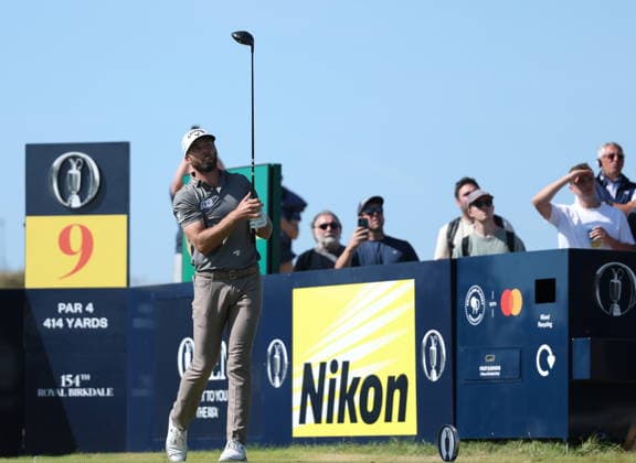 154th Open Golf Championships - Round 4 Sam Burns of the USA in action on the 9th tee during the fourth round of the British Open Golf Championships at Royal Birkdale in Southport, Britain, 19 July 2026. SOUTHPORT UNITED KINGDOM  Copyright: xADAMxVAUGHANx