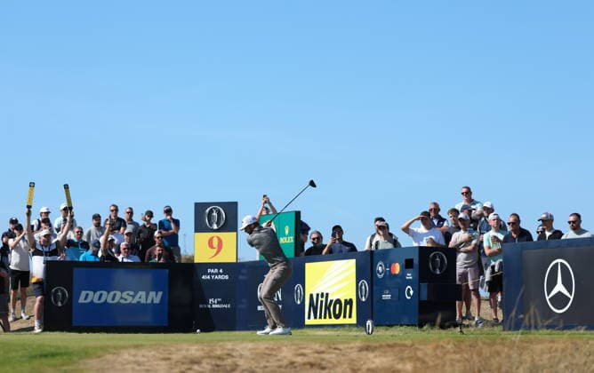 154th Open Golf Championships - Round 4 Sam Burns of the USA in action on the 9th tee during the fourth round of the British Open Golf Championships at Royal Birkdale in Southport, Britain, 19 July 2026. SOUTHPORT UNITED KINGDOM  Copyright: xADAMxVAUGHANx