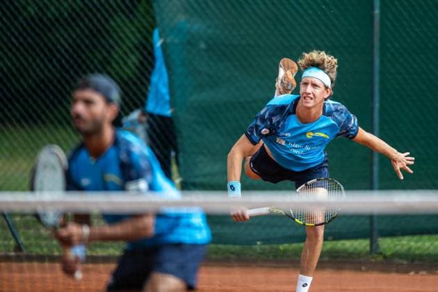 TENNIS - 2. TENNIS-BUNDESLIGA SÜD I TC RUHLA 92 HEIMSPIEL TC RW MRH TROWE SPRENDLINGEN ** NUR FÜR REDAKTIONELLE ZWECKE ** EDITORIAL USE ONLY **<p>19 07 2026-Erfurt: Tennis Herren 2. Tennis-Bundesliga Süd I TC Ruhla 92 TC RW MRH Trowe Sprendlingen Tennisanlage Binderslebener Landstraße Herren Doppel im Foto: Luca Potenza 3 (Tennisclub Ruhla 92 e.V.), links, Jacopo Bilardo 13 (Tennisclub Ruhla 92 e.V.), rechts, ( Deutschland Thueringen Erfurt Copyright: SaschaxFromm *** TENNIS 2 TENNIS BUNDESLIGA SOUTH I TC RUHLA 92 HOME MATCH TC RW MRH TROWE SPRENDLINGEN ** FOR EDITORIAL USE ONLY ** EDITORIAL USE ONLY ** July 19, 2026 Erfurt Men’s Tennis 2 Tennis Bundesliga South I TC Ruhla 92 TC RW MRH Trowe Sprendlingen Tennis Facility, Binderslebener Landstraße Men’s doubles in the photo: Luca Potenza 3, Tennisclub Ruhla 92 e.V., left, Jacopo Bilardo 13, Tennis Club Ruhla 92 e.V., right, Germany, Thuringia, Erfurt. Copyright SaschaxFromm Copyright: SaschaxFromm doc86sb6q3mxie1h6mu3rgq ,EDITORIAL USE ONLY