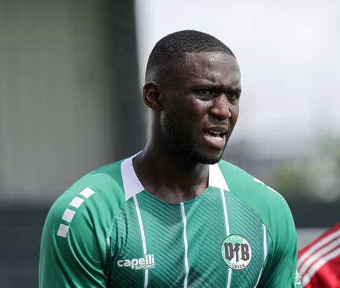 Daouda Beleme (VfB Luebeck) Fussball, Herren, Saison 2026 2027, SHFV-Pokal Achtelfinale, VfB Luebeck gegen Kaltenkirchener TS , 4-1 DFL REGULATIONS PROHIBIT ANY USE OF PHOTOGRAPHS AS IMAGE SEQUENCES AND OR QUASI-VIDEO. *** Daouda Beleme, VfB Lübeck Soccer, Men s Team, 2026–2027 Season, SHFV Cup Round of 16, VfB Lübeck vs. Kaltenkirchener TS, 4–1. DFL regulations prohibit any use of photographs as image sequences and or quasi-video.
