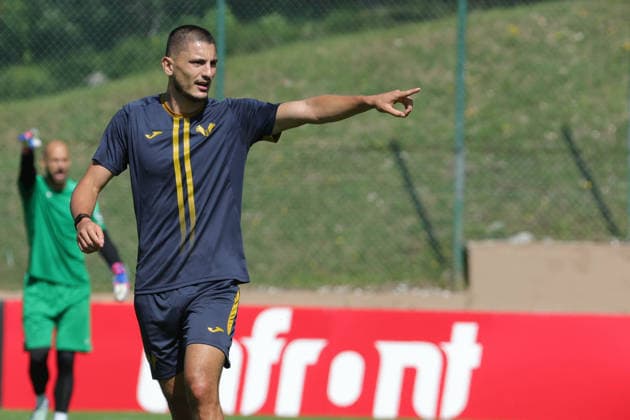 Foto IPP Emanuele Pennacchio Folgaria 19 07 2026 training session the preseason camp 2026-2027 Nella foto Seid Korac of Hellas Verona FC italyphotopress world copyright Folgaria italy Italia ITALY  Copyright: xR4924_italyphotopressx