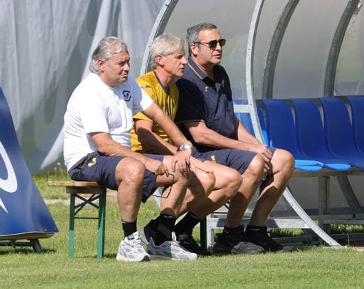 Foto IPP Emanuele Pennacchio Folgaria 19 07 2026 training session the preseason camp 2026-2027 Nella foto Sean Sogliano Director of Football of Hellas Verona FC of Hellas Verona, Italo Zanzi Executive Chairman of Hellas Verona FC of Hellas Verona italyphotopress world copyright Folgaria italy Italia ITALY  Copyright: xR4924_italyphotopressx