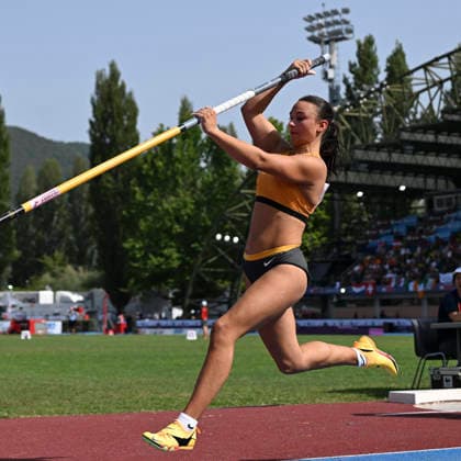U18-Europameisterschaften Leichtathletik, Rieti Italien Eva Marie Weisbrodt (GER MTG Mannheim) bei den U18-Europameisterschaften Leichtathletik, Rieti Italien *** U18 European Athletics Championships, Rieti, Italy Eva Marie Weisbrodt (GER, MTG Mannheim) at the U18 European Athletics Championships in Rieti, Italy Copyright: xBEAUTIFULxSPORTS DecaxText&Bildx