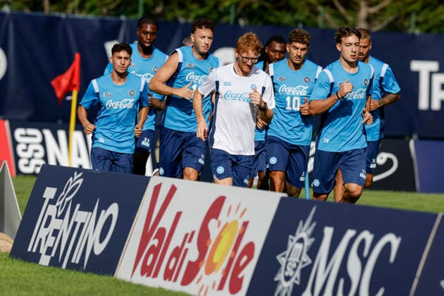 SSC Napoli preseason 2026-27 SSC Napoli group player during third day SSC Napoli s 2026-27 preseason training camp in val di sole in Trentino, Dimaro Folgarida July, 19 2026. _BPH3691 Copyright: xAntonioxBalascox