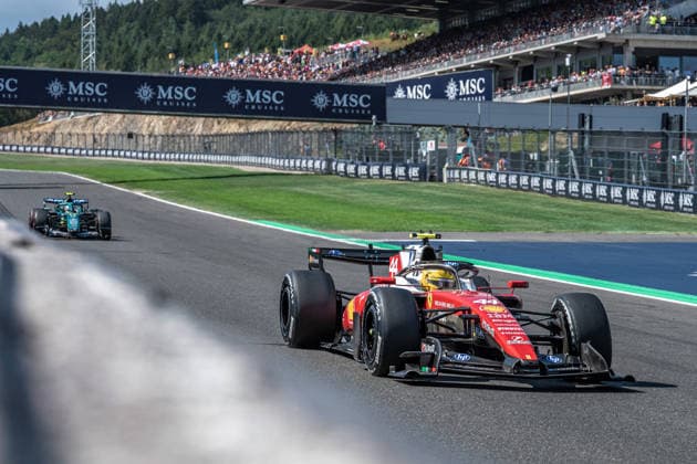 Formula One GP Spa Francorchamps, Belgium. Sunday, July 19, 2026 Lewis Hamilton 44, Scuderia Ferrari HP and Fernando Alonso 14, Aston Martin Aramco Formula One Team; Formula One GP Spa Francorchamps, Belgium. Sunday, July 19, 2026 *** Formula One Grand Prix at Spa-Francorchamps, Belgium, Sunday, July 19, 2026: Lewis Hamilton (No. 44, Scuderia Ferrari HP) and Fernando Alonso (No. 14, Aston Martin Aramco Formula One Team) Formula One Grand Prix at Spa-Francorchamps, Belgium, Sunday, July 19, 2026 Copyright: xBEAUTIFULxSPORTS Erlhofx