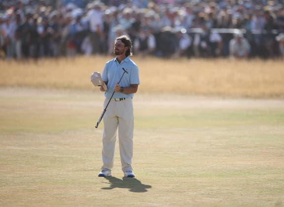 154th Open Golf Championships - Round 4 Tommy Fleetwood of England gestures to the crowd on the 18th hole during the 4th round at the British Open Golf Championships at Royal Birkdale in Southport, Britain, 19 July 2026. SOUTHPORT UNITED KINGDOM  Copyright: xADAMxVAUGHANx
