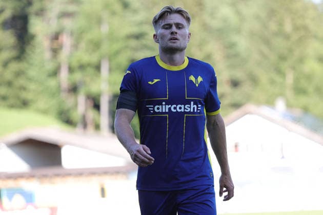 SOCCER - Other - Hellas Verona - Training and Friendly Match Photo by IPA ABACAPRESS.COM86813373 - Martin Frese of Hellas Verona FC during the friendly match between Hellas Verona and Rovereto at the Sporting Center La Pineta on July 19, 2026, in Folgaria, VI. Verona Italy  Copyright: xIPAxSport ABACAx