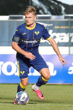SOCCER - Other - Hellas Verona - Training and Friendly Match Photo by IPA ABACAPRESS.COM86813716 - Martin Frese of Hellas Verona FC during the friendly match between Hellas Verona and Rovereto at the Sporting Center La Pineta on July 19, 2026, in Folgaria, VI. Verona Italy  Copyright: xIPAxSport ABACAx