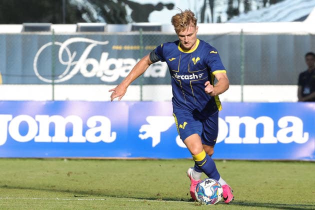 SOCCER - Other - Hellas Verona - Training and Friendly Match Photo by IPA ABACAPRESS.COM86813738 - Martin Frese of Hellas Verona FC during the friendly match between Hellas Verona and Rovereto at the Sporting Center La Pineta on July 19, 2026, in Folgaria, VI. Verona Italy  Copyright: xIPAxSport ABACAx